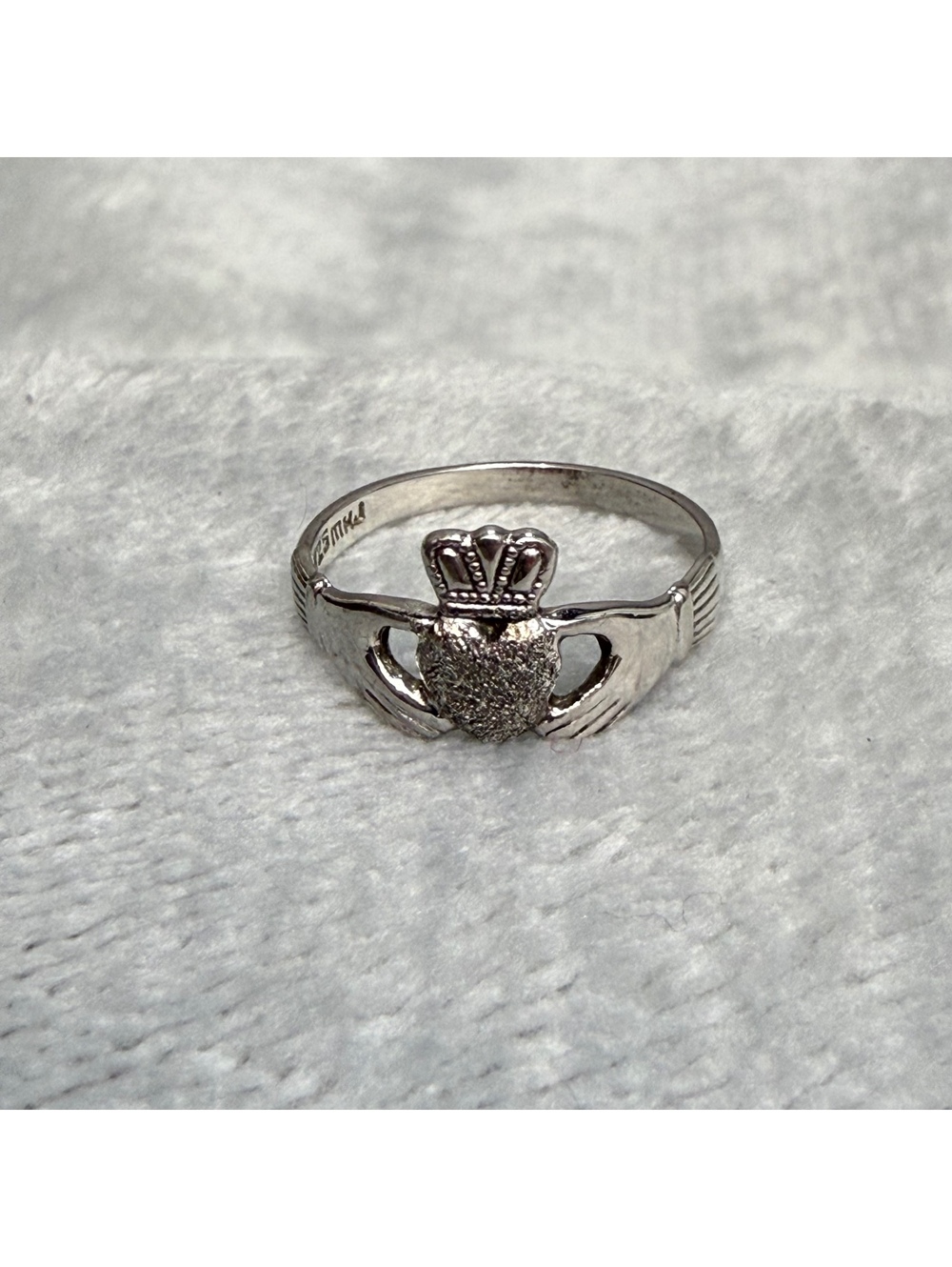 Irish Silver Claddagh Ring 925 Sterling Size 7 7.5 Heart Crown Hands Maker MH